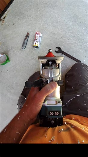 Brad Gosselink on Instagram: "The base plate for a router is aluminum, if your router bit doesn’t fit because it’s to wide just slowly push it into the baseplate. I would have used the other base but it was way to big to fit where I needed it to. Wood blades have no problem cutting nonferrous metals. Just go slow. #router #routerbitdontfit #carpenter Yes I am an animal."