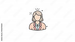Animated of businesswoman icon motion graphic animation. user avatar people concept icon animation