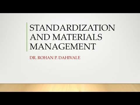 Unit 2 Standardization and Materials Management