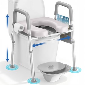 KEKOY Bedside Commode for Seniors, Commode Chair with Arms and Padded Seat , FSA HSA Eligible 400lb Easy Assembly Toilet Chair , Adjutable Raised Toilet Seat with Handles - Walmart.com