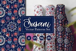 SUZANI Ethnic Vector patterns, a Pattern Graphic by Tasha Romart