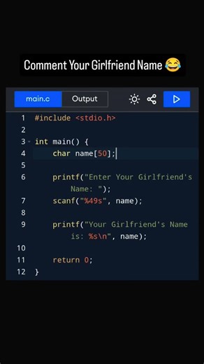 @engineer.walla on Instagram: "Comment Girlfriend Name 🤭 . . . . . #trending #reels #explore #code #pythonprogram #python #coding #cs #computer #enginering #bca #aiml #codinglover #codingninjas #fyp #exploremore #love #codes #coder #c #c++ #java #python #girlfriend #instagramreels #coderwala #quiz #programminglanguage #clglife #boyfriend #computerscience #code #codinglover #program #coding #instagramreels @engineer.walla"