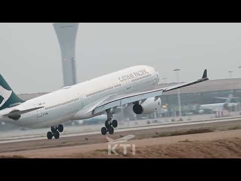 Cathay Pacific A330 Incredible Landing Sequence at KTI #automobile #aviation #planespotting #kti