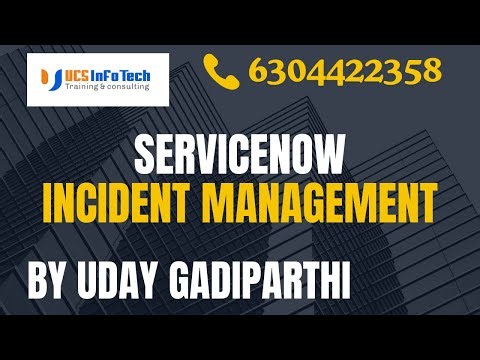 ServiceNow Incident Management explained in detail by Uday Gadiparthi.Contact us at 6304422358