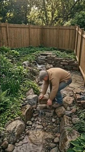 Backyard Waterfall Build 🌊🪨 | DIY Rock Garden Transformation (Satisfying & Cinematic)