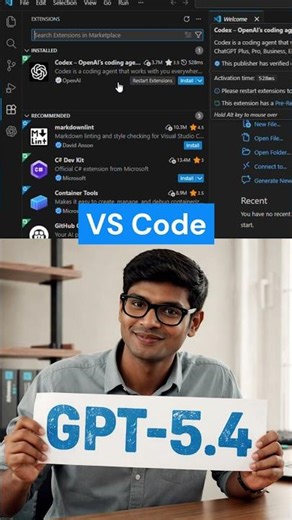How to use GPT-5.4 in VS Code | Codex Extension #aicoding