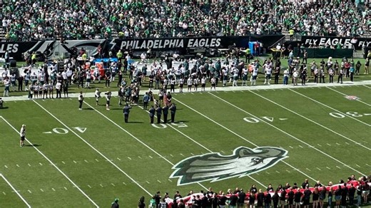 Moment of silence, tribute honors fallen York County officers at Philadelphia Eagles game