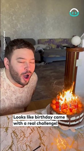 Man Just Can't Blow Out Birthday Candles || ViralHog