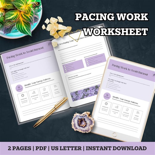 Pacing Work to Avoid Burnout Worksheet | Work Pace & Energy Management PDF | Printable Self-care Tool - Etsy