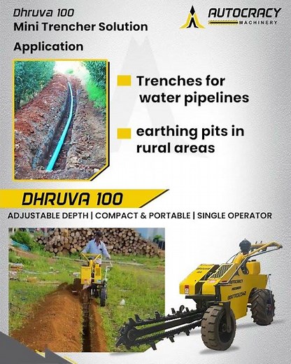 Mini Trencher For Water Pipeline & Drip Irrigation Projects – Dhruva 100