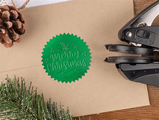 Holiday Gift Embosser, Festive Embosser for Holiday Cards & Presents, Personalized Embosser Stamp, Custom Christmas Embosser, Envelope Stamp - Etsy
