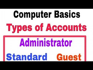 Types of User Account in Computer | User Accounts |