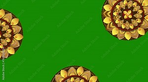 Ramadan Circle Ornament Animation on Green Screen: Seamless Motion of Ramadan Circle Pattern Animation with Chroma Key
