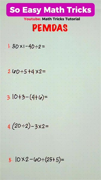9.2K views · 85 reactions | So EASY Math Tricks - PEMDAS Method Hacks! #MathTricksTutorial | Math Tricks Tutorial | Facebook