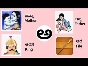 Kannada Varnamaale/Kannada Swaragalu/Kannada Vyanjanagalu/Kannada Alphabets/Alphabets with pictures