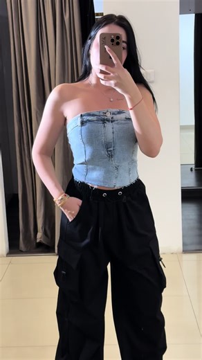 ‏New corset & parachute pants