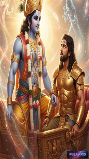 70/100-Mahabharat-Krishna delivering the Bhagavad Gita to a conflicted Arjuna.