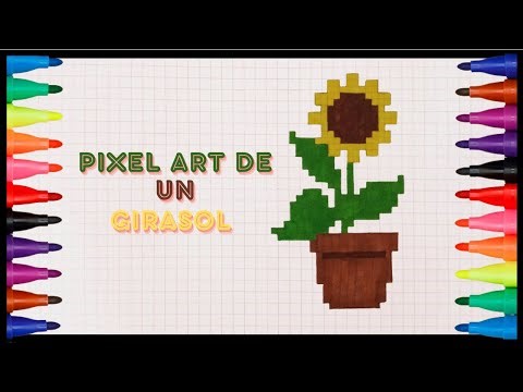 Como dibujar un GIRASOL en pixel art Tutorial paso a paso#como#dibujar#pixelart#arttutorial#drawing