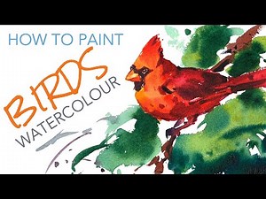 painting a BIRD in WATERCOLOURS