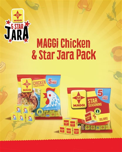 Not 1… not 2… not 3… but 5 cubes of jara deliciousness in every 100-cube pack of MAGGI Chicken and MAGGI star. Don’t miss out of this offer! #MAGGI5StarJara | MAGGI