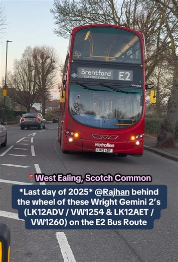 This is the last video from me in 2025. What a year it has been and what an eventful last day. Here’s @Rajhan behind the wheel of these Wright Gemini 2’s (LK12ADV / VW1254 & LK12AET / VW1260) on the E2 Bus Route #tfl #london #e2busroute #metroline #tiktokbusdriver