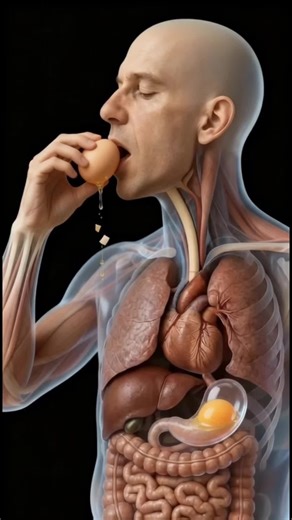 Visual journey of raw egg inside human body #scienceexperiments #usa🇺🇸 #anatomy #usahealthcare #fyp