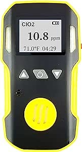 Chlorine Dioxide Gas Detector by Forensics | USA NIST Calibrated | USB Recharge | Adjustable Sound, Light & Vibration Alarms | 0-20ppm ClO2 |