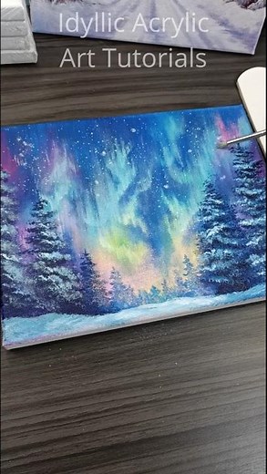 Easy way to Paint Aurora✨Acrylic Painting ideas for Beginners