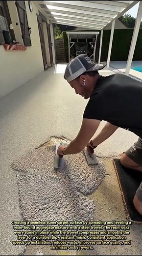 Satisfying Resin Stone Carpet Installation That Looks Absolutely Perfect!