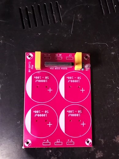 PCB psu 4 ELCO sudah dilengkapi dioda, capasitor, LED indikator