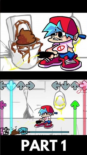 Toilet POOP (PART 1) (Poop VS BF) (FNF MOD) #shorts