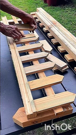 Easiest diy garden picket fence | Turn scrap wood into picket fence #diy #woodworking #howto #shorts