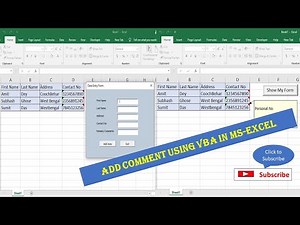 Write Comment Using VBA / Userform for Data Entry with Comment