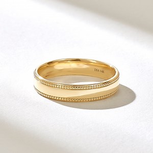 Milgrain Wedding Band, 14k Solid Gold Band, Mens Womens Gold Matching Band, His and Hers Anniversary Ring, Flat Comfort Fit Rings - Etsy