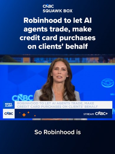 Retail investors may soon be able to hand the keys to their portfolios, and even their wallet, to #AI. #CNBC's Kate Rooney has the details. Tap the link on screen to read the full story. #Robinhood
