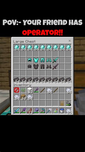When your friend has a operator command in Minecraft!!💀😱 #minecraft #gaming #shorts