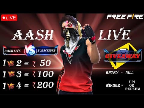 🔴 Free Fire Custom Room Live | Play With AASH LIVE | Giveaway in ₹ + Diamonds | Solo Vs Squad