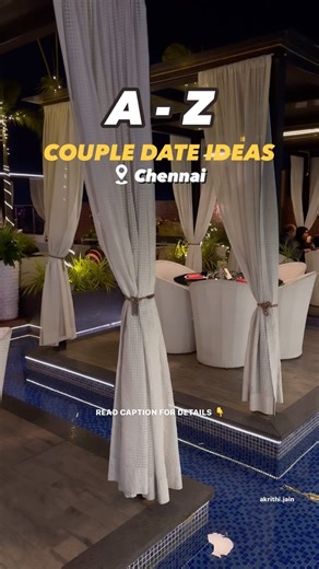 Akrithi Jain on Instagram: "Making your date plans easier💖 Find your date spot list below👇 #saveforlater 🕺 A - Arcade : Funcity in any mall (EA, Phoenix, forum,VR) B - Bowling :Down under, egmore C - Cycling date : morning cycling at the beach D - Day out : explore Mahabalipuram / ecr E - escape room : breakthru, mystery room F - fondue date : check my feed for best fondue places G - Go karting - racing at kart attack H - homemade pizza date I - Ice cream date : Les amis J - jazz music night 