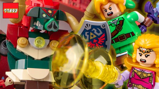 LEGO 77093《萨尔达传说 时之笛》加侬最终决战！乐高林克、萨尔达与加侬多夫人偶一次收，整个盒组全印刷、无贴纸，77092 库德树独占的大师之剑、海利亚盾