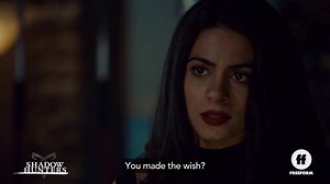 Yes Izzy, that wish. 😬 Watch this moment from last night's Shadowhunters episode now on http://Freeform.com, On Demand, and Hulu. | Shadowhunters