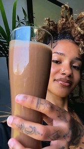 1.6K views · 96 reactions | Cacao, dates, tahini, agave syrup, and baby bananas.  You can add ceylon cinnamon, hemp seeds, or hemp milk to this milkshake. Credit: @plantofzen Tahini is a good peanut butter substitute and will gain you weight x2 as fast as it has 150 cal per 2 tbs. | Vegan Melanated | Facebook