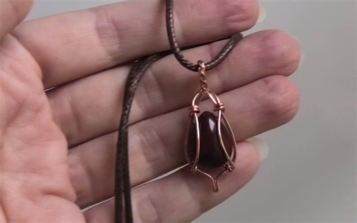 【绕线教程】Teardrop Cabochon Wire Wrapped Pendant Tutorial