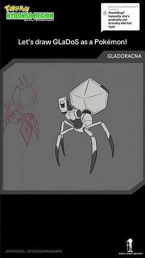 Let’s draw GLaDoS as a Pokémon! | Gladoracna | Hydonso Region