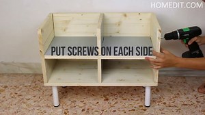 DIY shoe storage bench