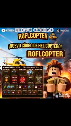 NUEVO CODIGO HELICÓPTERO Y CODIGOS codes and new helicopter code #ohio #roblox #parati #viral