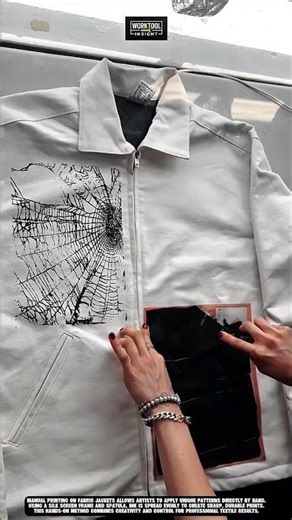 Manual printing jacket design using Work Tool Silk Screen Frame and Spatula #tool #worktool
