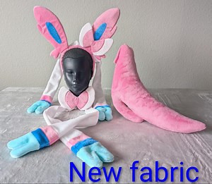 Sylveon Ears, Tail and Neck Bow Cosplay - Etsy