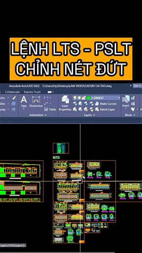 Bài 27 : Autocad - Lệnh LTS - PSLT - Hiệu Chỉnh Nét Đứt #architecture #ktshuynhdung #kientructhucchien #kientruc #sinhvien #tutorial #AutoCAD #revit #doantotnghiep # | KTS Huỳnh Dũng