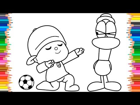 🎨Coloring Pocoyo & Pato The Football | Drawing & Painting