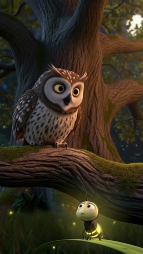 The Brave Little Firefly 🦉✨ #funny #animation #cartoon